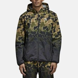Adidas Originals Men’s Camouflage Windbreaker Jacket Size Small‎ Hood CE1545